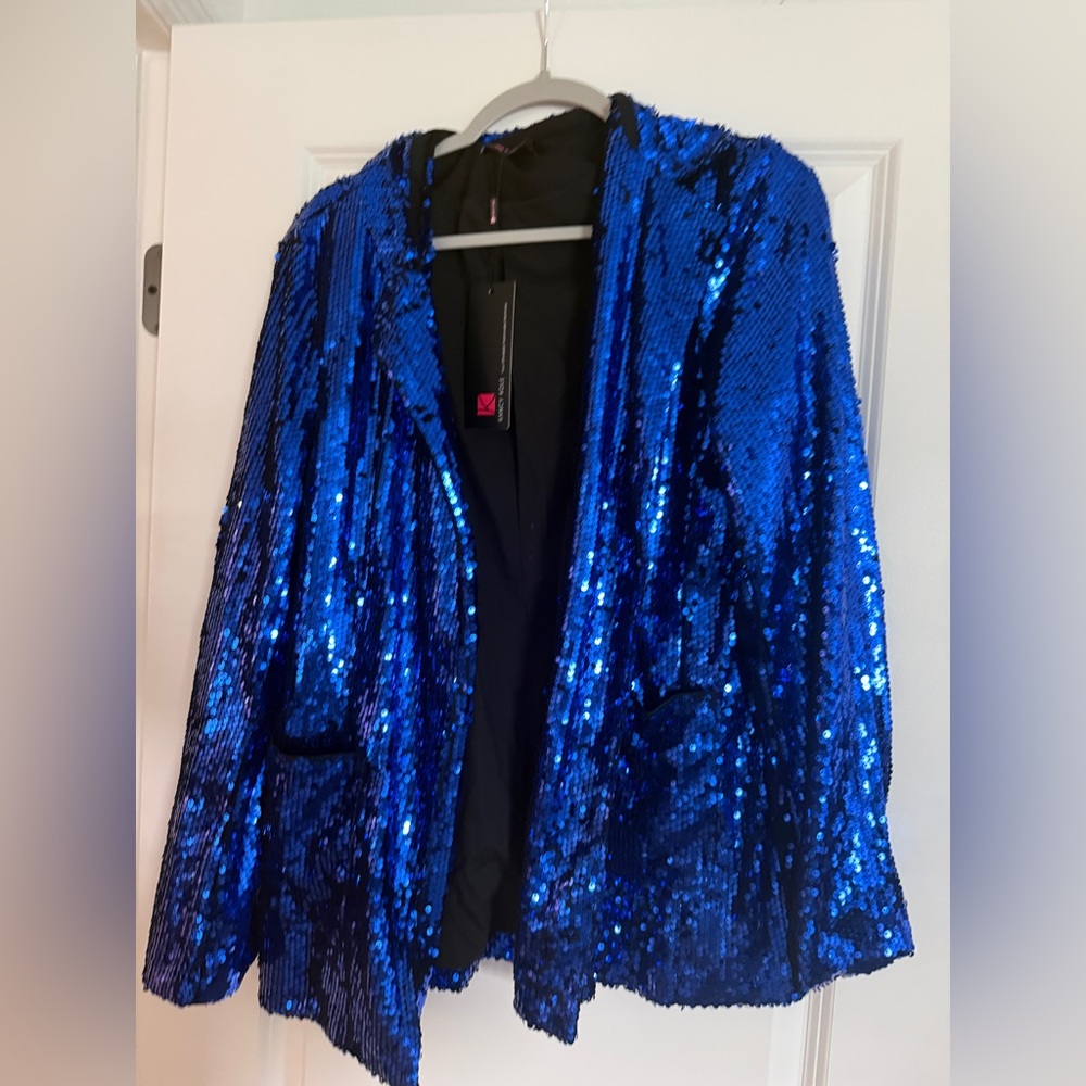 Sequin Blazer Jacket - Blue